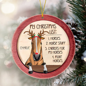 My Christmas List - Personalized Horse Ornament