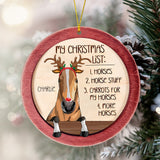 My Christmas List - Personalized Horse Ornament