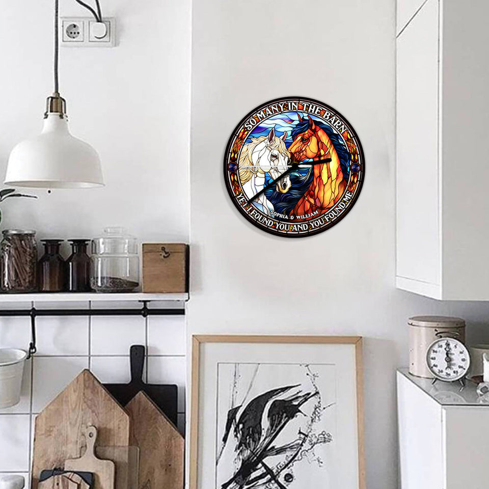 So Many In The Barn - Horse gift for husband, wife, boyfriend, girlfriend - Personalized Wall Clock