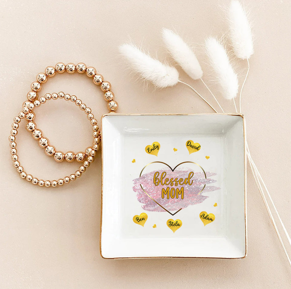 Blessed Grandma - Gift for mom, grandma - Personalized Jewelry Dish