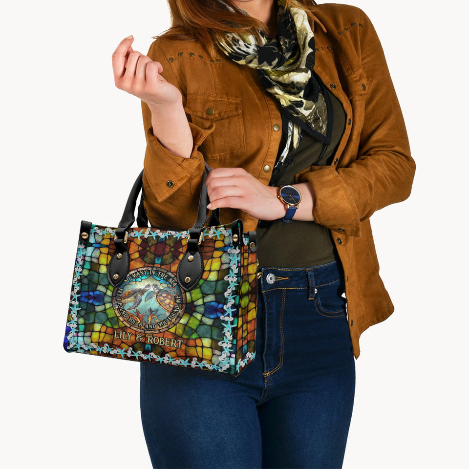 So Many In The Sea - Personalized Turtle Leather Handbag