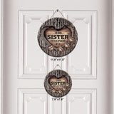 Dad's Heart - Gift for dad, grandma, grandpa, mom, uncle, aunt, brother, sister - Personalized Round Wood Sign