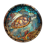 Love Turtles - Personalized Turtle Round Wood Sign