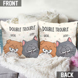 Double Trouble - Personalized Cat Throw Pillow