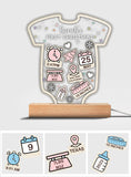 Babt's Birth Stats First Christmas - Gift for Newborn, son, daughter, granddaughter, grandson - Personalized Shaped Plaque Light Base