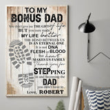 To My Bonus Dad - Personalized Father Canvas And Poster