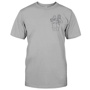 Custom Line Art - Personalized Daughter Embroidered T-shirt
