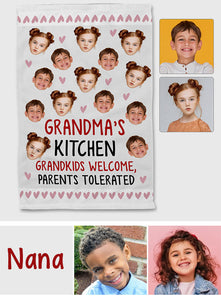 Grandma's Kitchen Grandkids Welcome Parents Tolerated - Gift for grandma - Personalized Towel