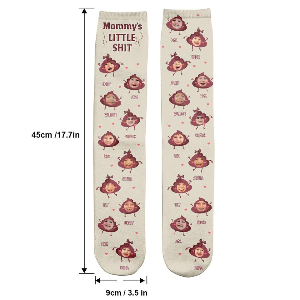 Daddy Little Shits - Gift for dad, grandma, grandpa, mom, uncle, aunt, brother, sister - Personalized Socks