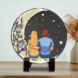 I Love You To The Moon And Back - Personalized Couple Round Shaped Stone