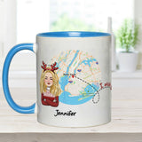 I Wish You Lived Next Door - Personalized Bestie Accent Mug