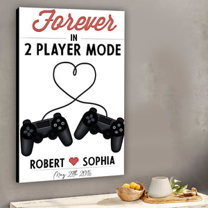 2 Player Mode - Personalized Video Game Canvas And Poster