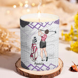 Golf Instruction - Golf gift for her, girlfriend, wife, daughter - Personalized Candle With Wooden Lid