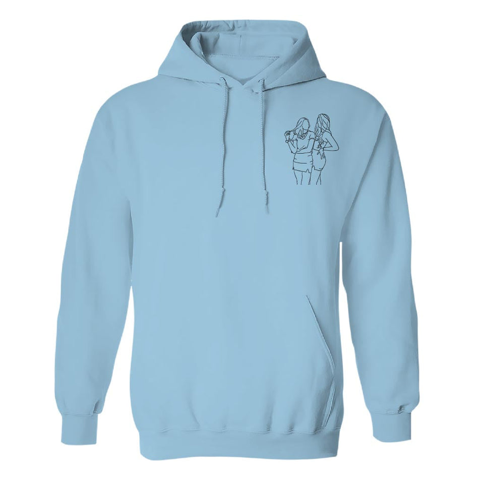 Custom Line Art - Personalized granddaughter Embroidered Hoodie