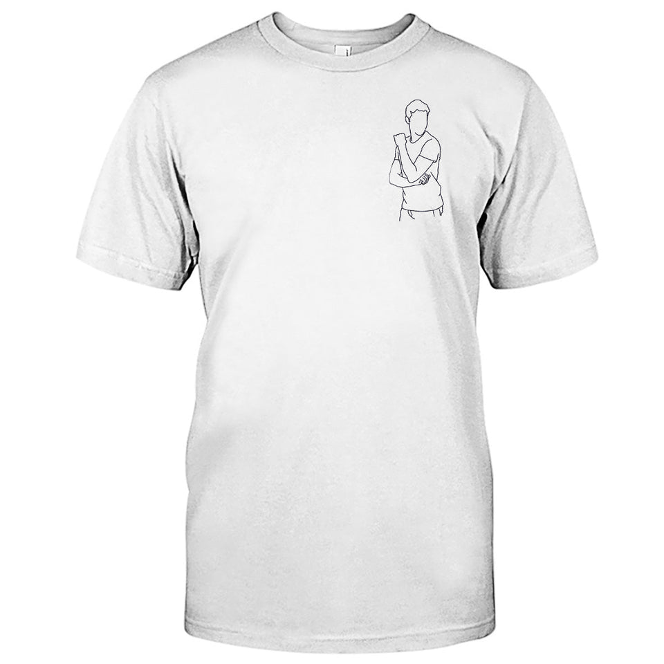 Custom Line Art - Personalized grandson Embroidered T-shirt