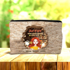 Love Books And Cats - Personalized Book Pouch