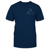 Custom Line Art - Personalized Step Dad Embroidered T-shirt