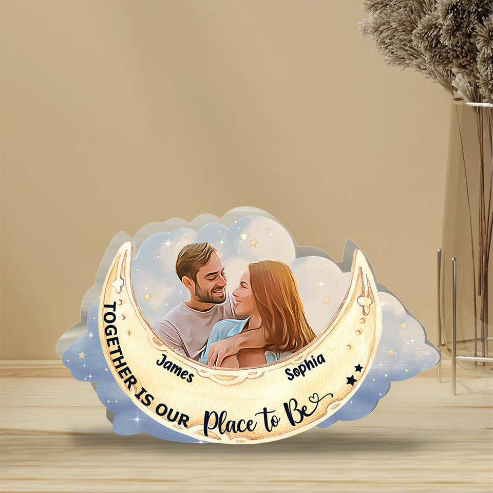 I Love You To The Moon And Back - Personalized Couple Custom Shaped Acrylic Plaque