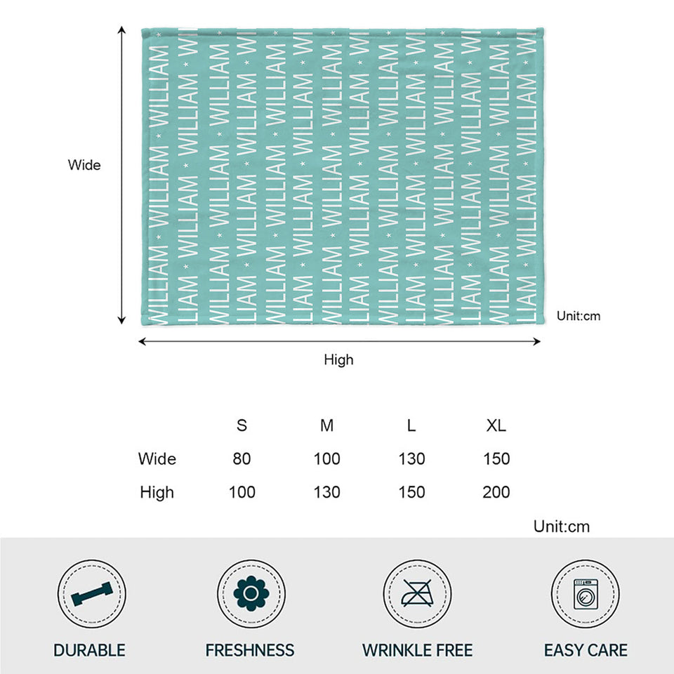 Custom Name Pattern - Gift for grandson - Personalized Blanket