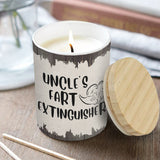 Fart Extinguisher - Gift for dad, grandma, grandpa, mom, uncle, aunt, son, daughter, brother, sister, granddaughter, grandson, husband, wife, boyfriend, girlfriend, friend - Personalized Candle With Wooden Lid