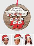 Family Name Christmas Tree Many Colors - Personalized Family Layered Wood Ornament
