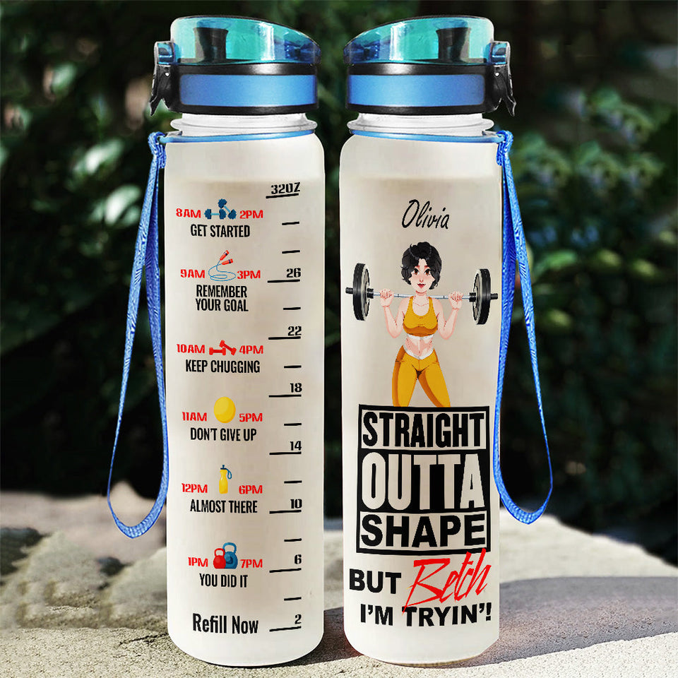Life Is Better With Workout - Personalized Fitness Water Tracker Bottle