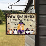 Paws Reading - Personalized Witch Rectangle Metal Sign