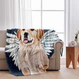 Dog Cat Angel Wings - Gift for dog lovers, cat lover, who lost dog, who lost cat - Personalized Blanket