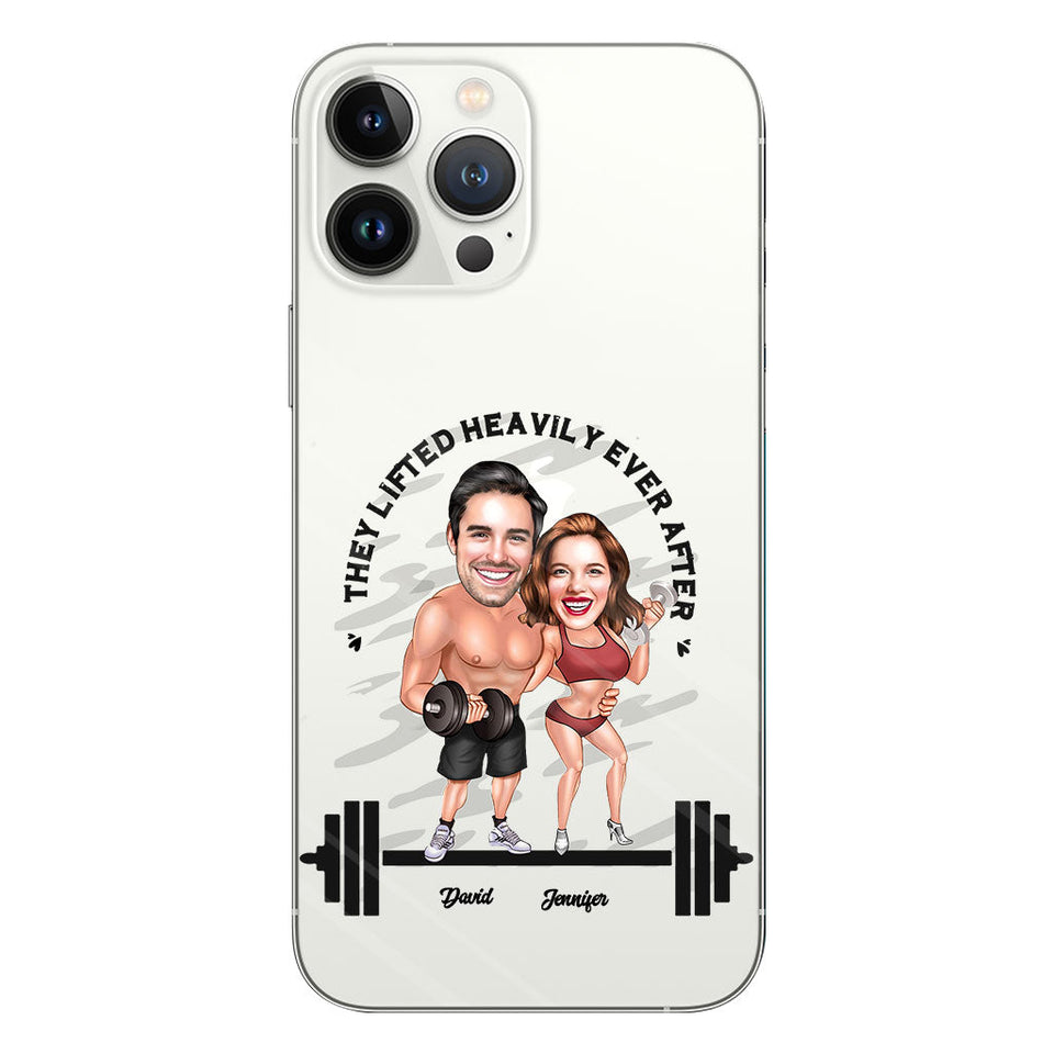 They Lifted Heavily Ever After - Personalized Fitness Clear Phone Case