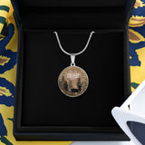 Deer O'Clock - Hunting Round Pendant Necklace