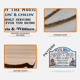 Pool Rules Swim At Your Own Risk - Personalized Backyard Wood Sign