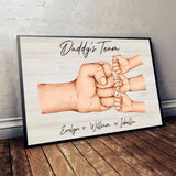 We Are A Team - Personalized Father Canvas And Poster