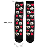 Custom Face Heart Pattern - Personalized Dog Socks