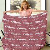 Custom Name Pattern - Personalized Sibling Blanket