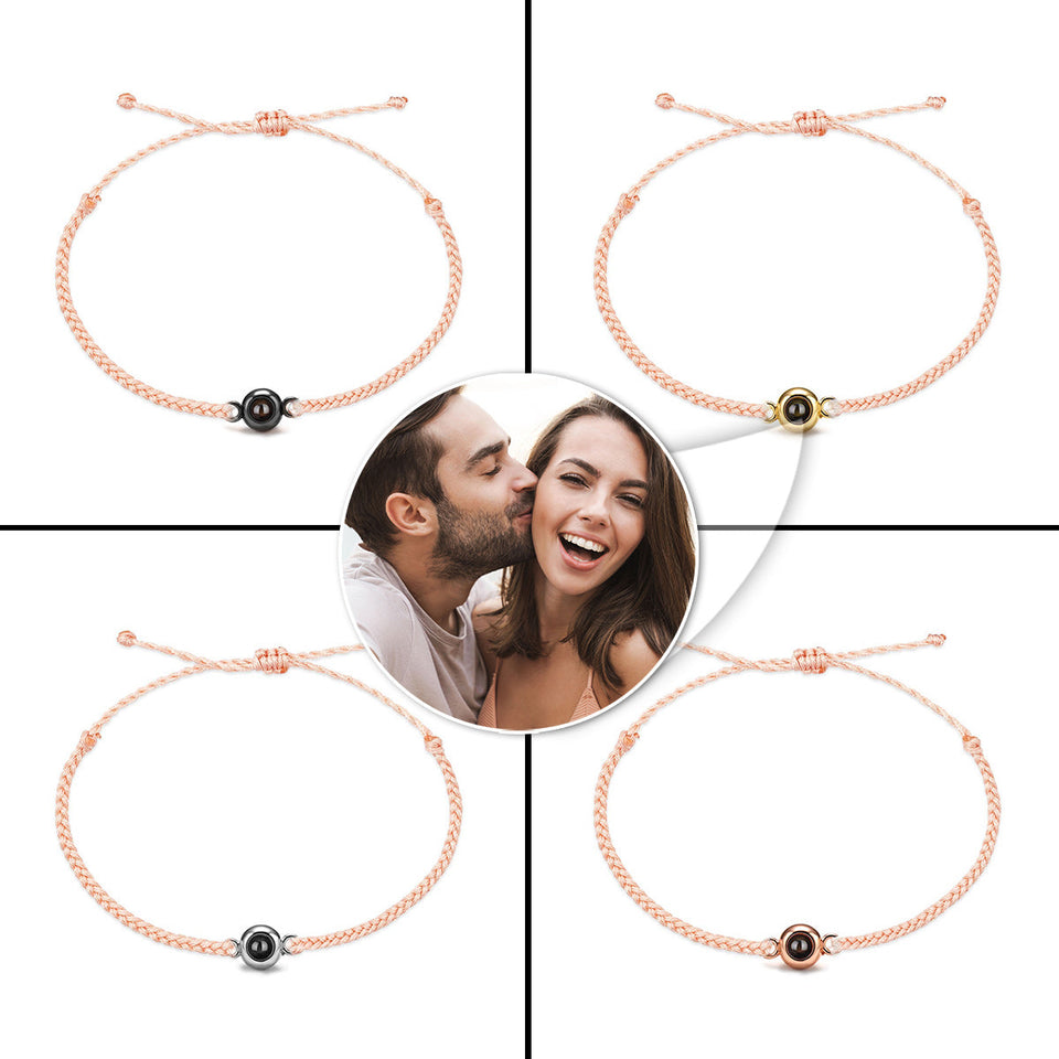 Sun Flower Custom Photo Projection Charm - gift for who lost a loved one - Personalized Projection Bracelet