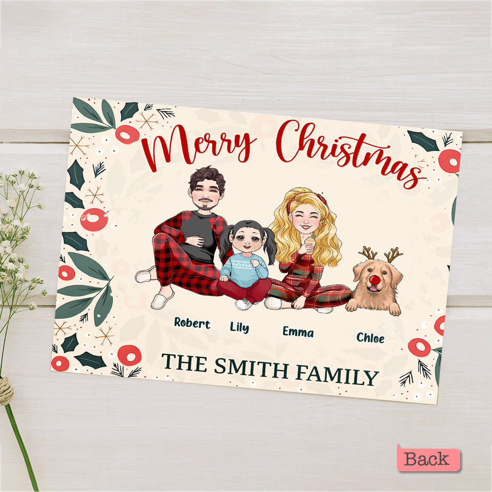 Merry Christmas - Personalized Family Greeting Card