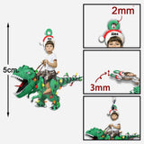Cute Kid Rides The Dinosaurus - Personalized Kid Keychain