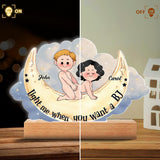 Light Me When You Want A BJ - Personalized Couple Shaped Plaque Light Base