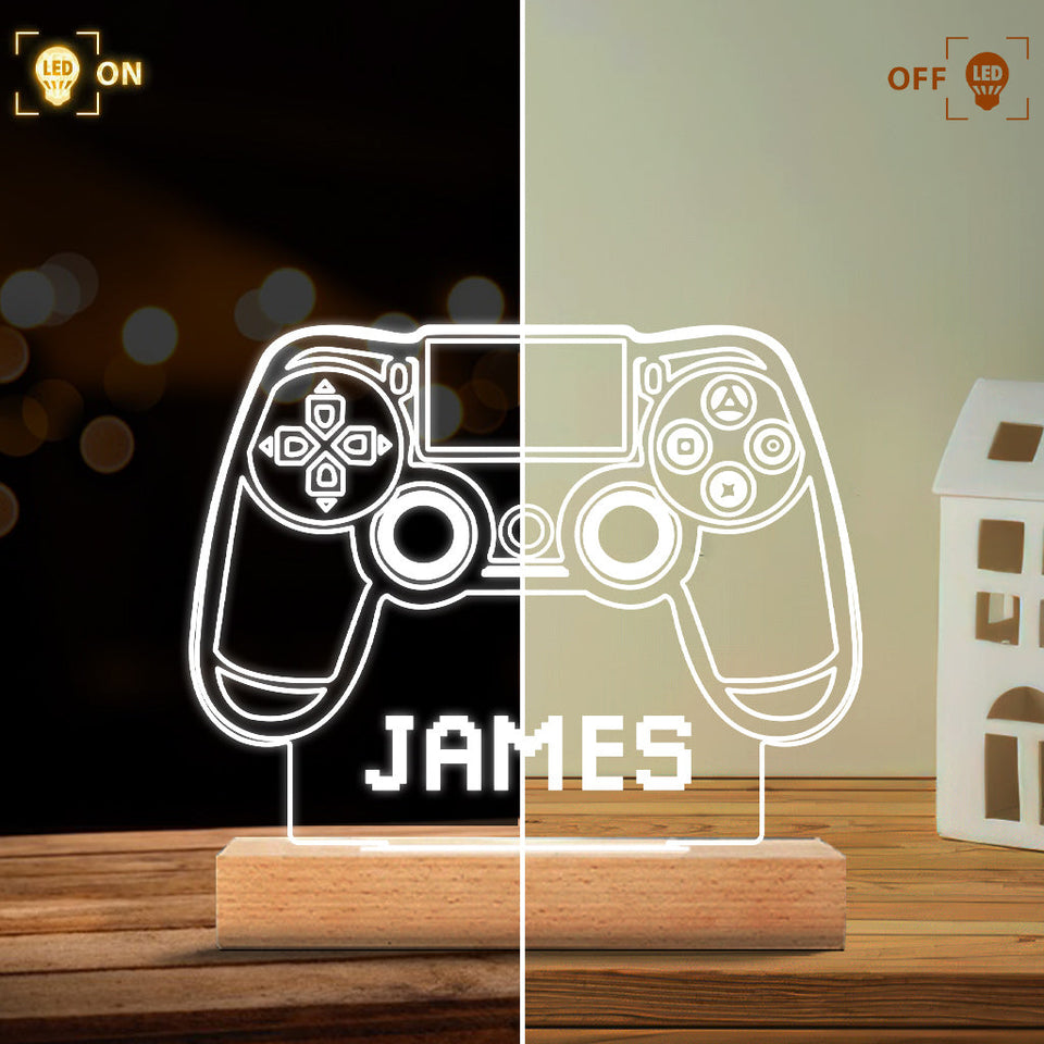 Gaming Room - Personalized Video Game Shaped Plaque Light Base