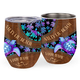 Salty Lil' Beach - Personalized Turtle Wine Tumbler