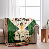 My Heart Is On That Field - Personalized Baseball Blanket
