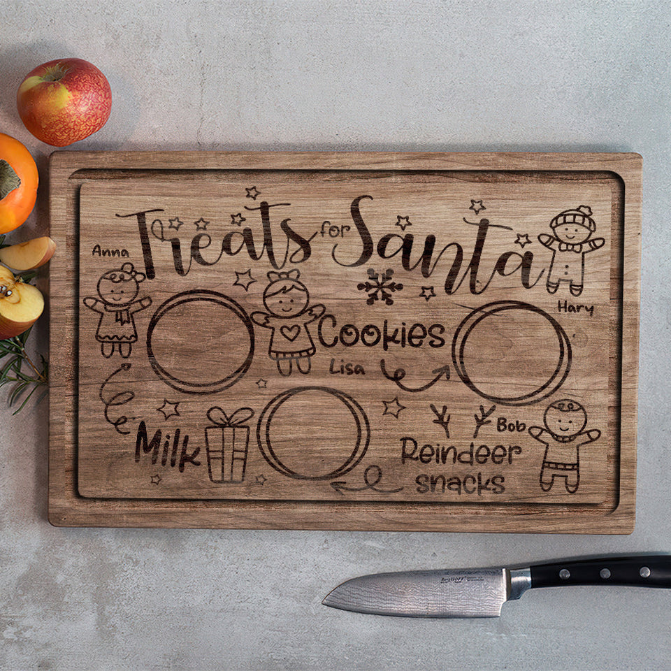 Treats For Santa - Personalized Family Cutting Board