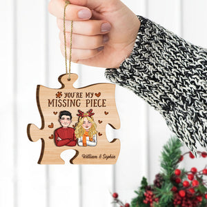 You Are My Missing Piece - gift for wife, husband, girlfriend, boyfriend - Personalized 2 Layered Piece Ornament