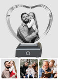 Custom Photo - Personalized Father Laser Engraving 3D Heart Shaped Crystal Lamp