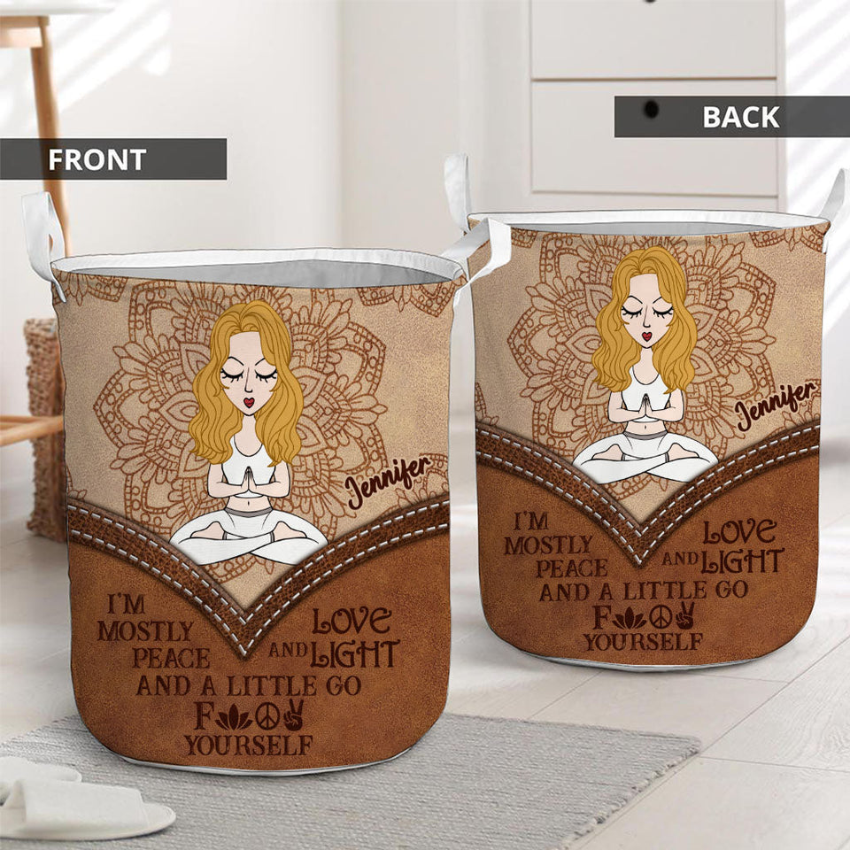 I'm Mostly Peace - Personalized Yoga Storage Basket
