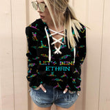 Let's Bone - Personalized Skull Off Shoulder Long Sleeve Dress