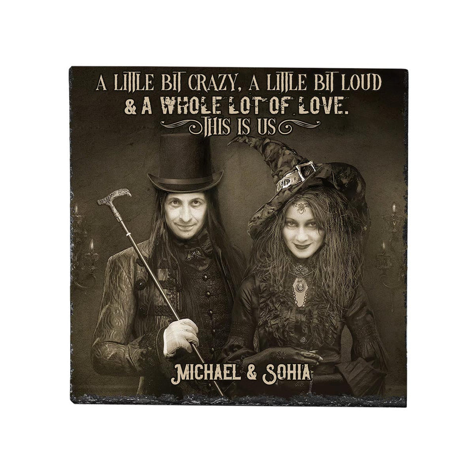 Till Death Do Us Part - Personalized Couple Square Shaped Stone