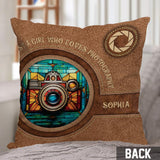 Just A Girl Who Loves Photography - Personalized Photography Throw Pillow