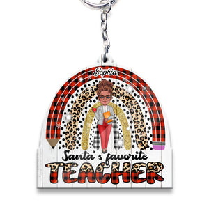 Santa's Favorite Teacher - Personalized Teacher Keychain