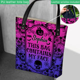 This Bag Contains My Face - Personalized Skull Tote Bag